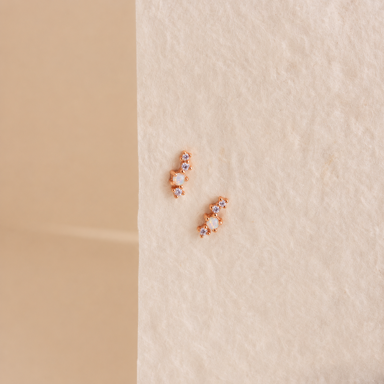 Nile Opal and Diamond Studs